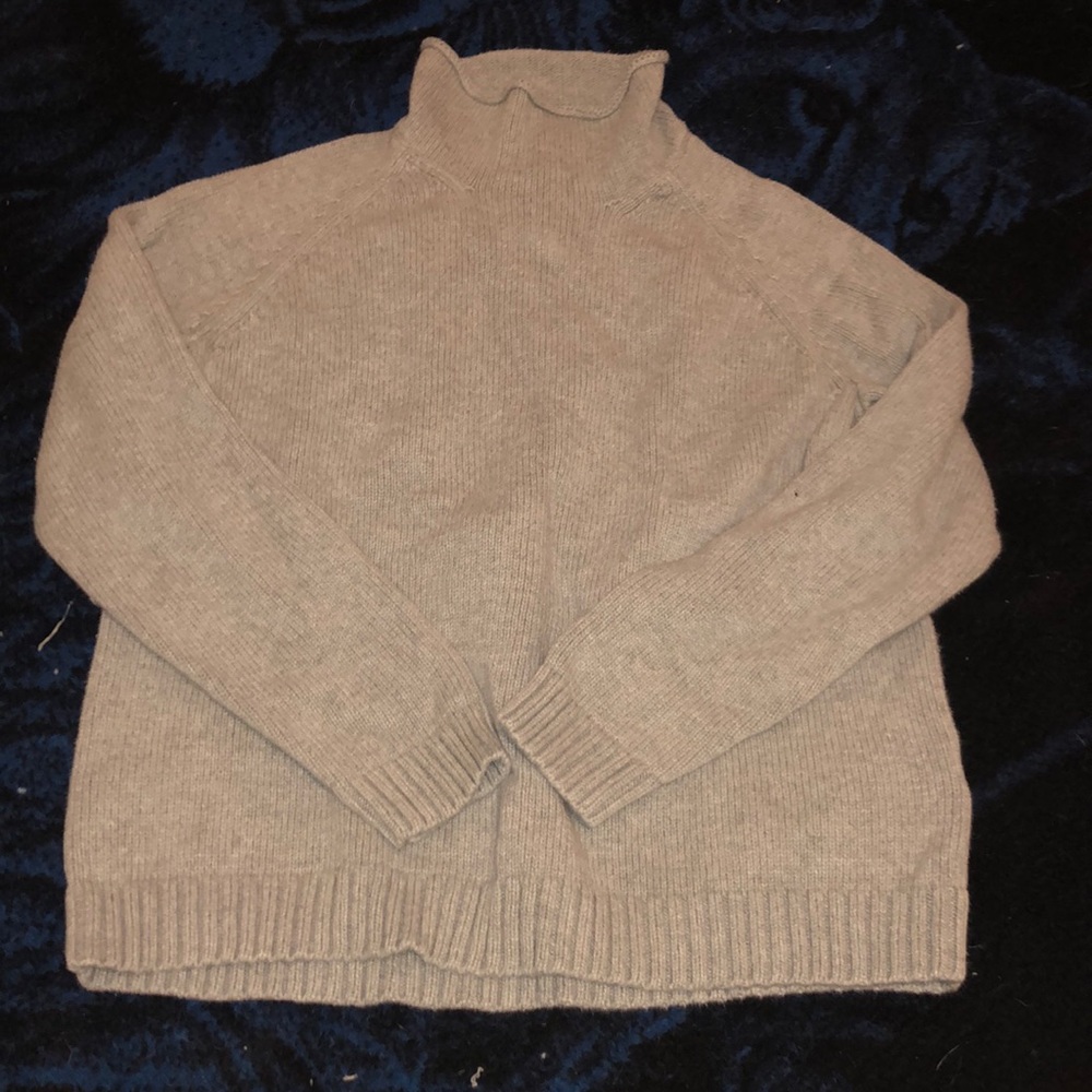 Grey turtleneck sweater
